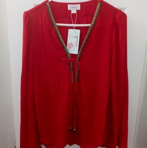Kamana Red Blouse sz XL
